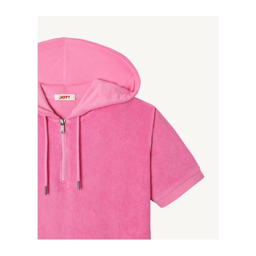 Jott Badjas met capuchon van badstof Rozen Pink Dames