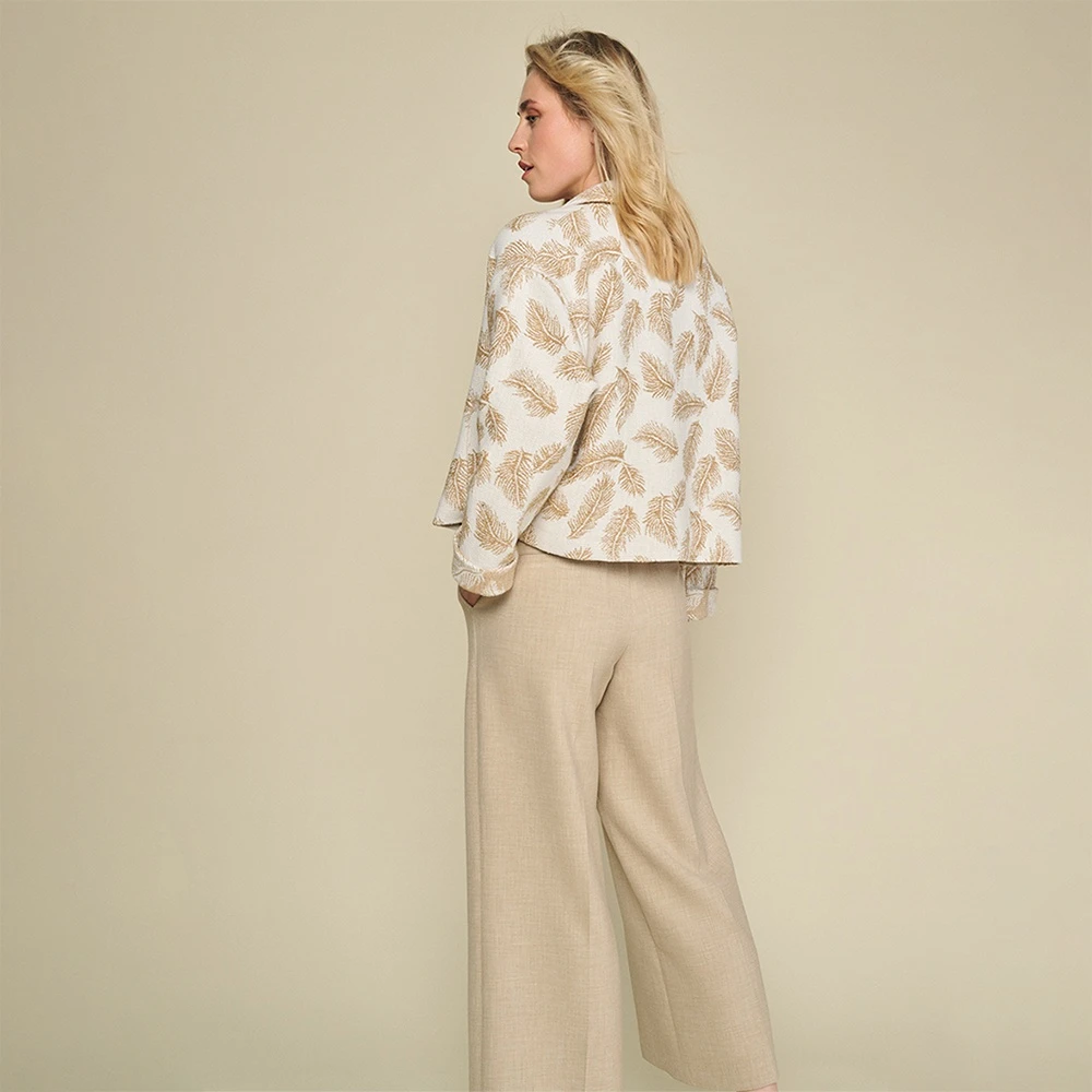 Marie Méro Beige Wijde Pijp Broek voor Zomer Brown Dames