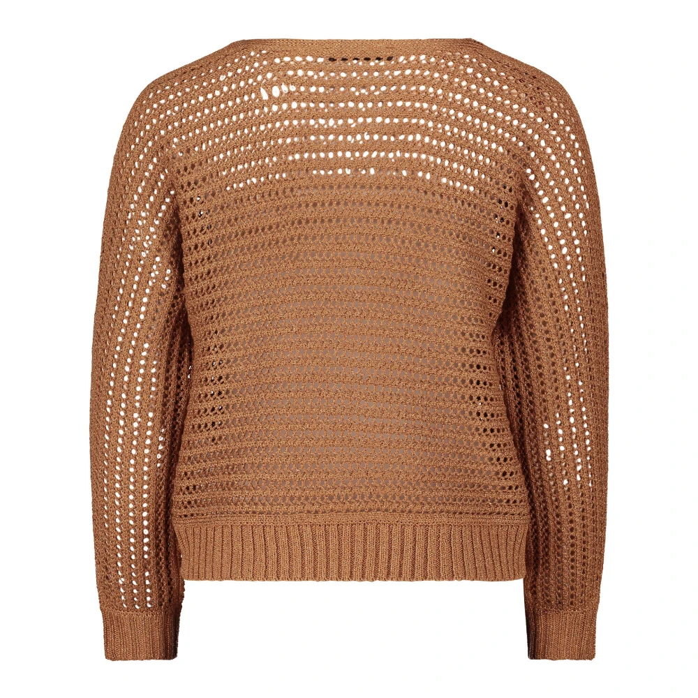 Betty Barclay Glitterende Batwing Sweater met Boothals Brown Dames