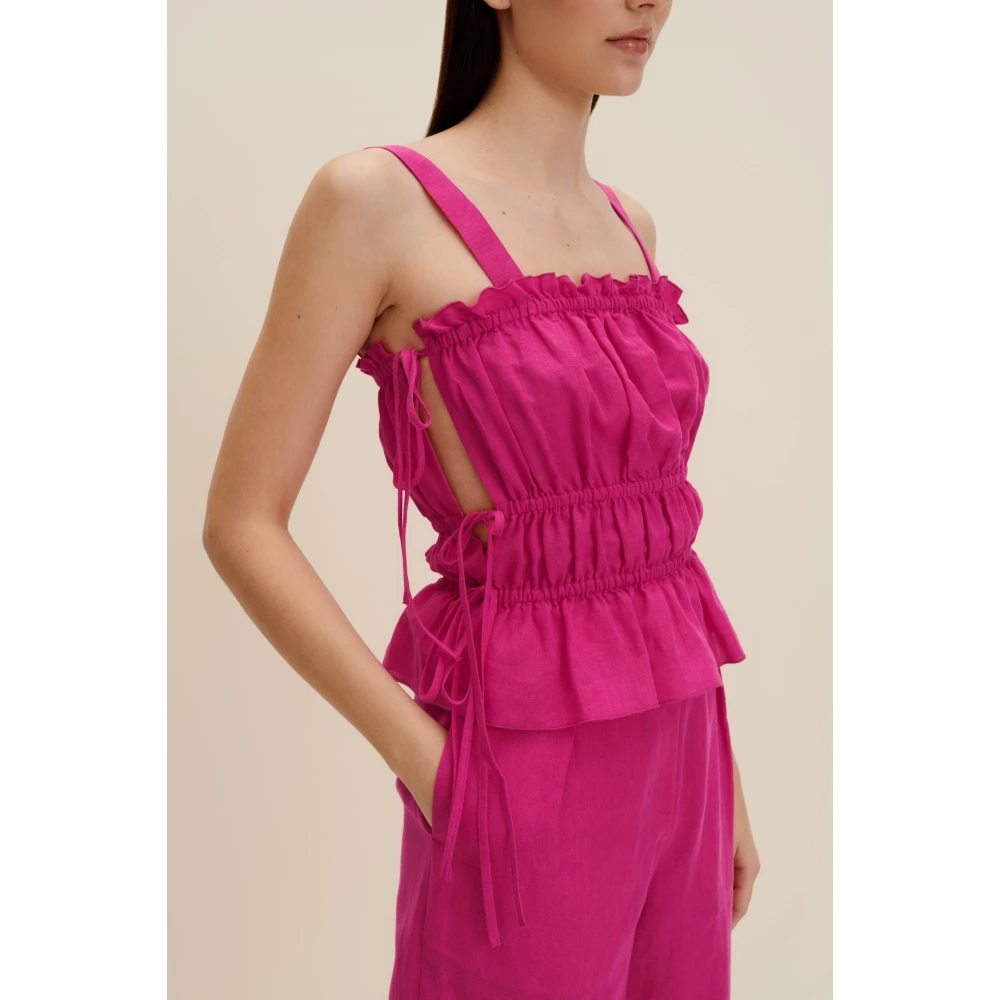 Jaaf Top met strikdetail in Hot Pink Dames