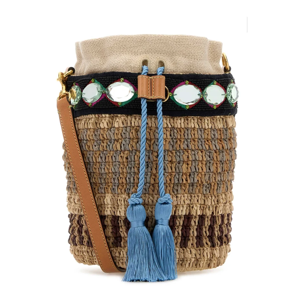 Valentino Garavani Women's Multicolor Vlogo Signature Embroidered Bucket Bag - Bucket Bags - One Size - Bags