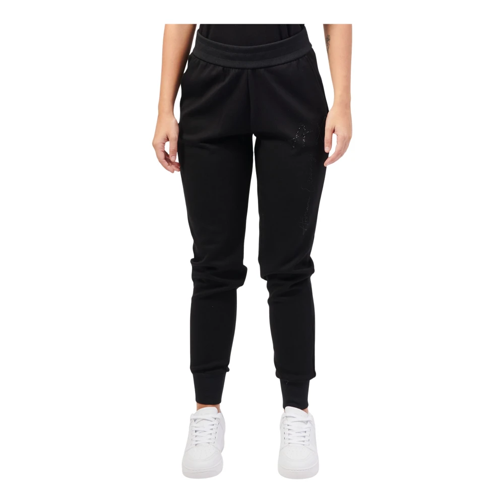 Armani Exchange Zwarte Elastische Taille Joggers Black Dames