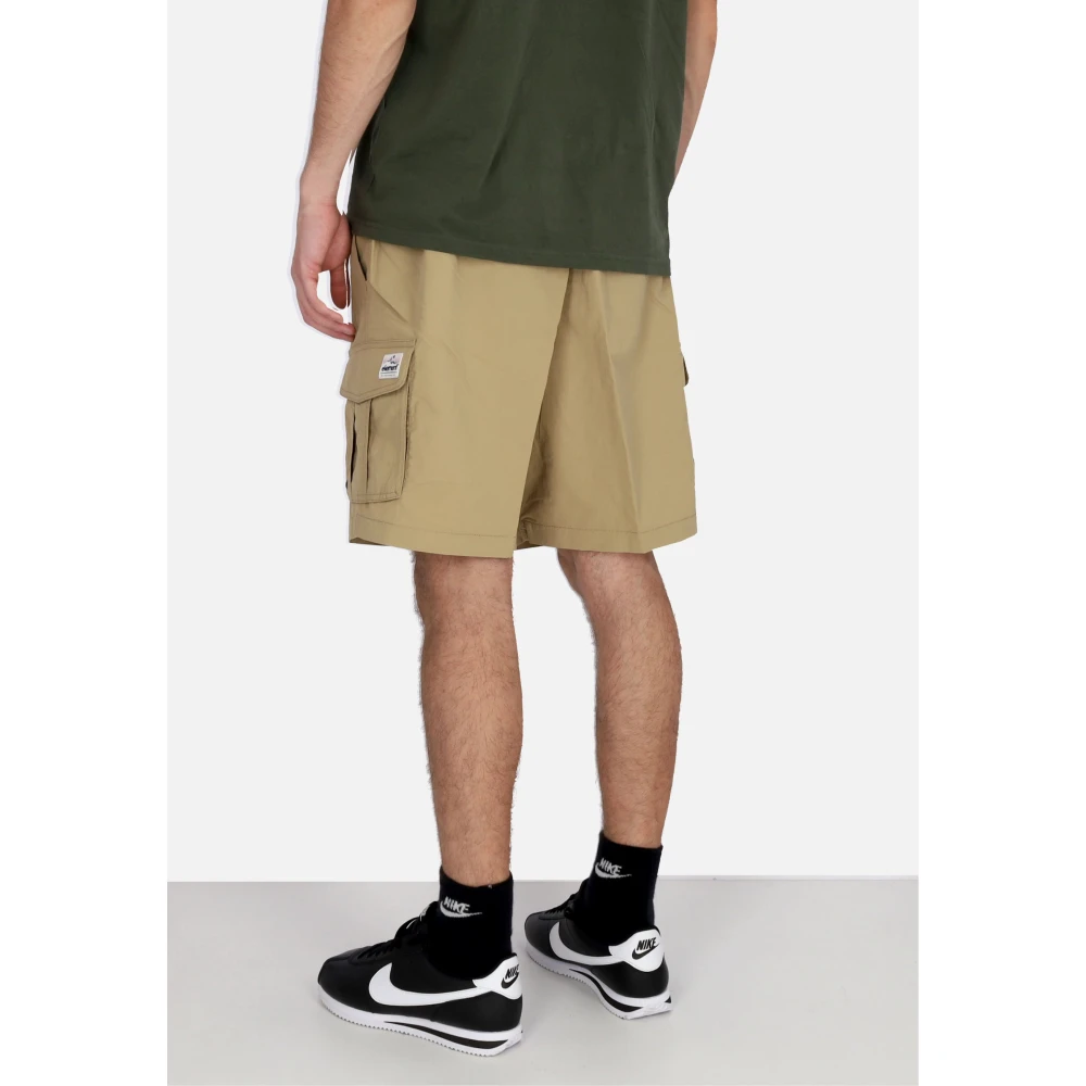 Element Cargo Shorts Khaki Nylon Elastische Trekkoord Beige Heren
