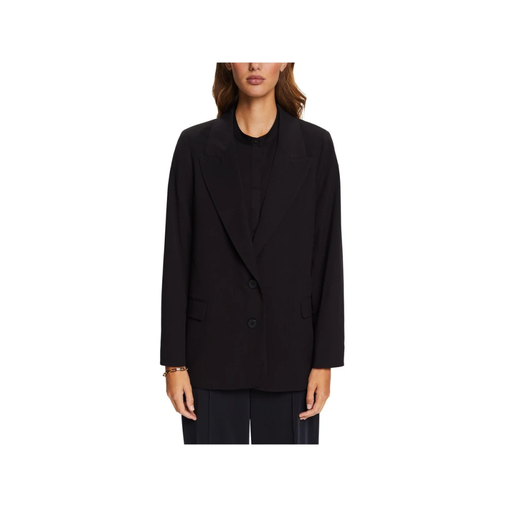 Esprit Geweven Blazer Black Dames