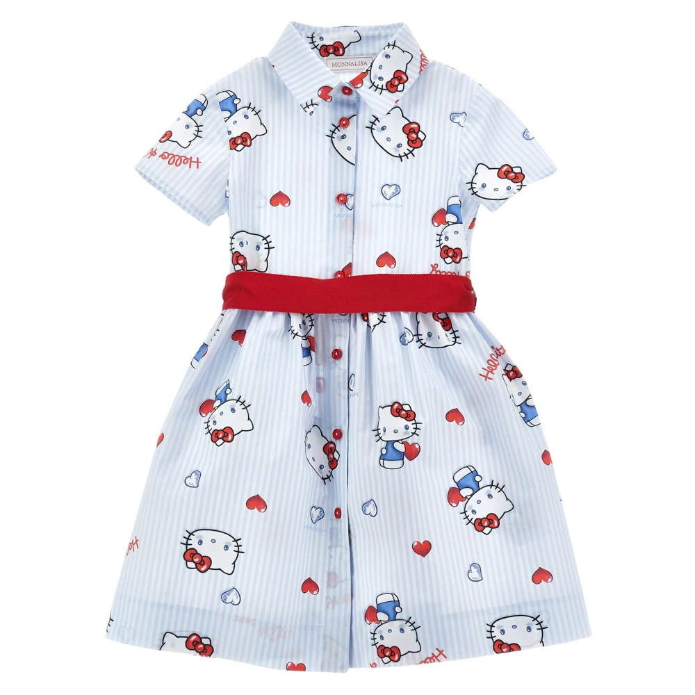 Monnalisa Girls Blue Dresses, 12 Y, Hello Kitty Shirt Dress