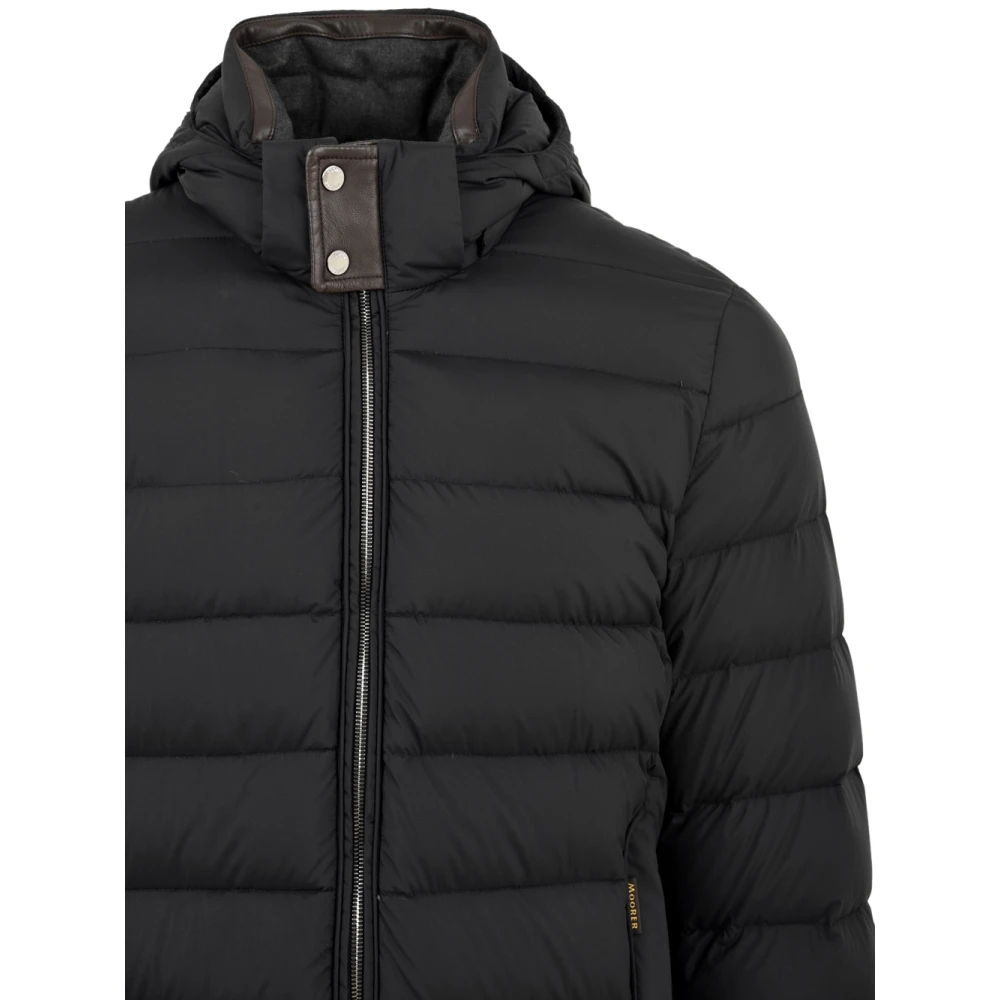 Moorer Quilted Boudin Front Zip Jacket Blue Heren