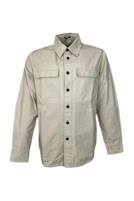 Strukturerad Beige Overshirt Jacka