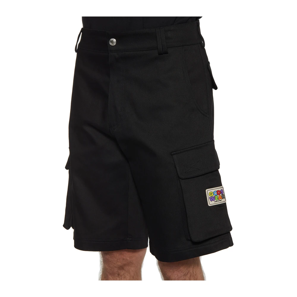 Gcds Katoenen Cargo Bermuda Shorts Black Heren