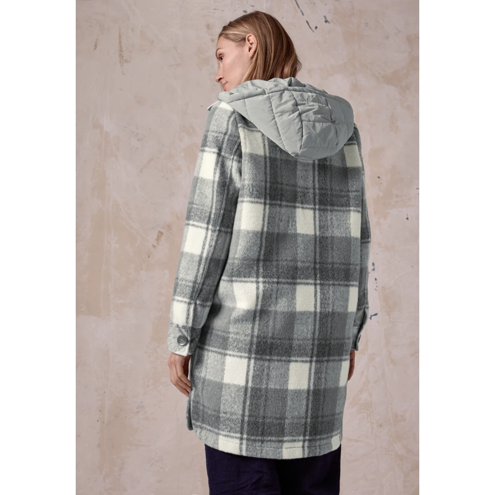 cecil Lang overshirt met capuchon en zakken Gray Dames