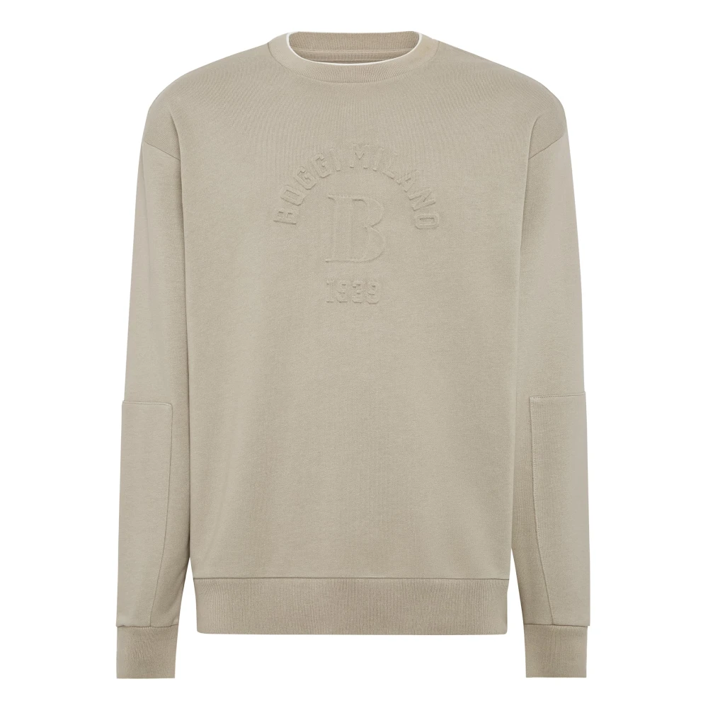 Boggi Milano Crew Neck Sweatshirt Beige Heren