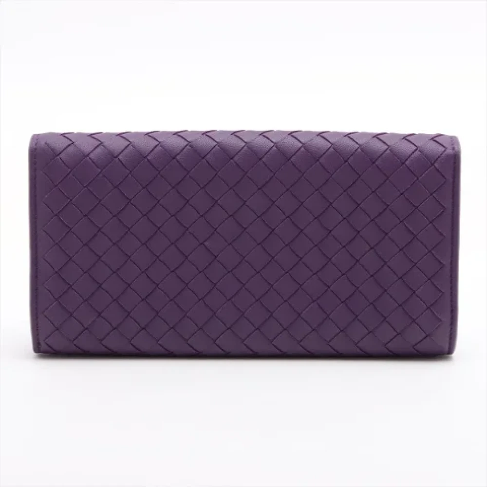 Bottega Veneta Vintage Pre-owned Leather wallets Purple Dames