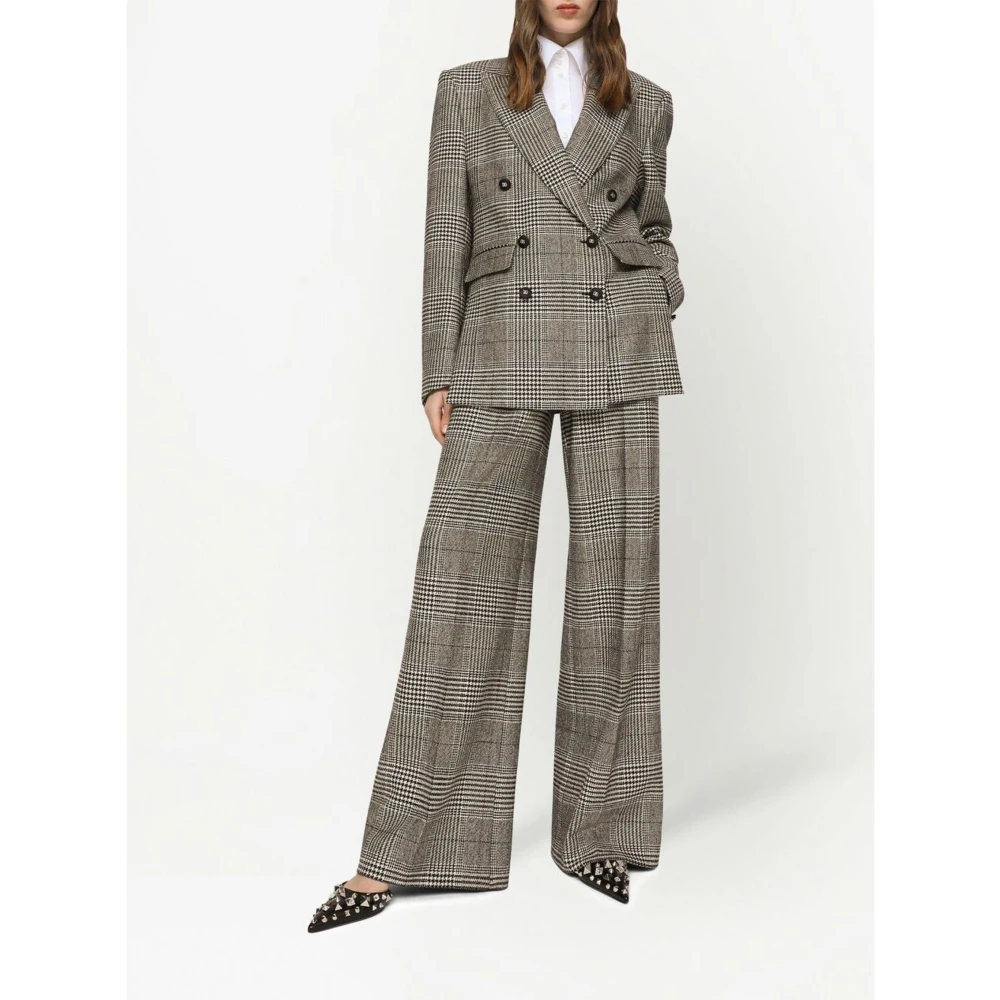 Dolce & Gabbana Geruite wol blazer Gray Dames