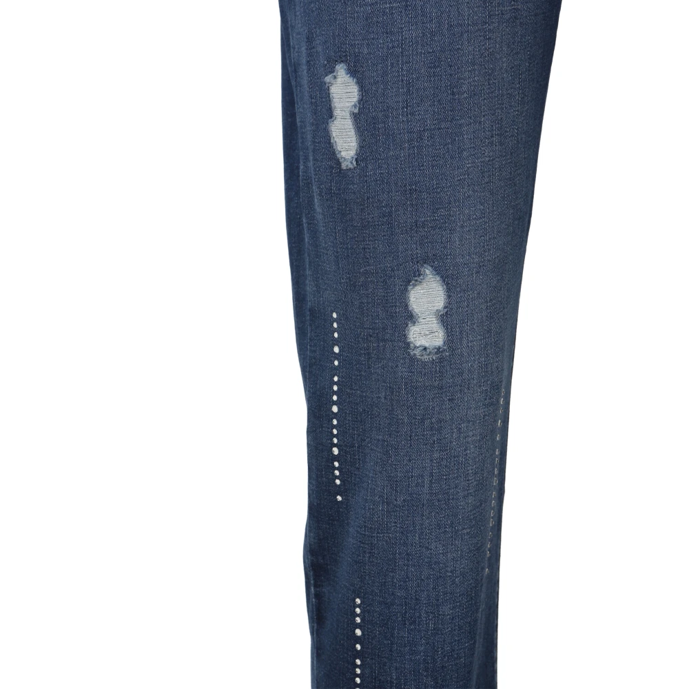 Doris S Slim-Fit Jeans met Vintage Details Blue Dames