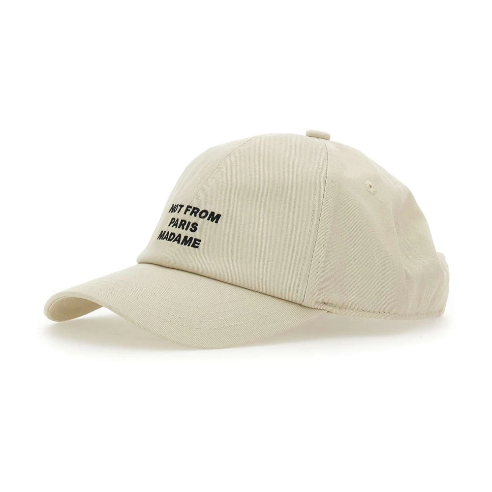Drole de Monsieur Beige Baseballpet met Slogan Logo Beige Heren