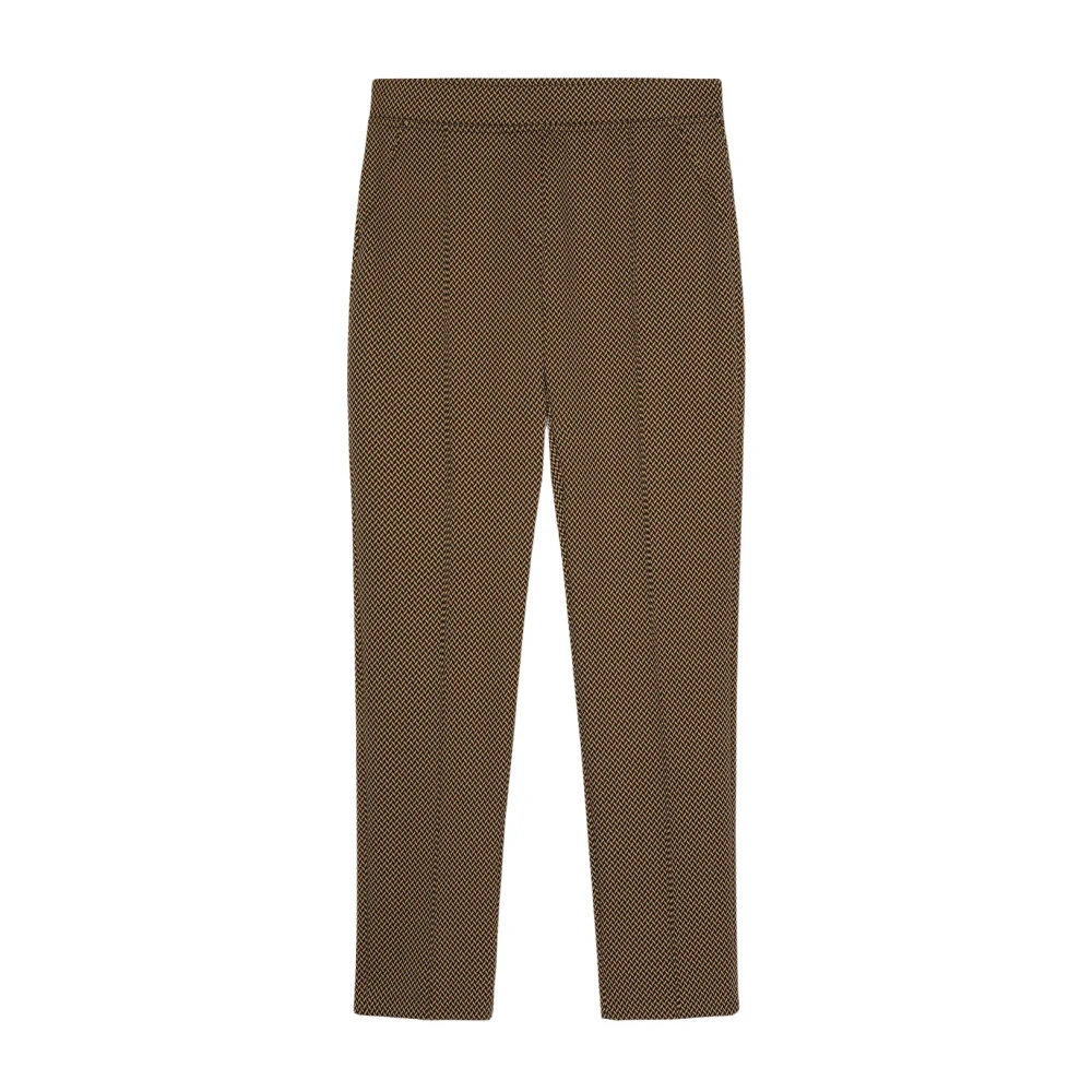 Elena Mirò Stretch Jacquard Broek Brown Dames
