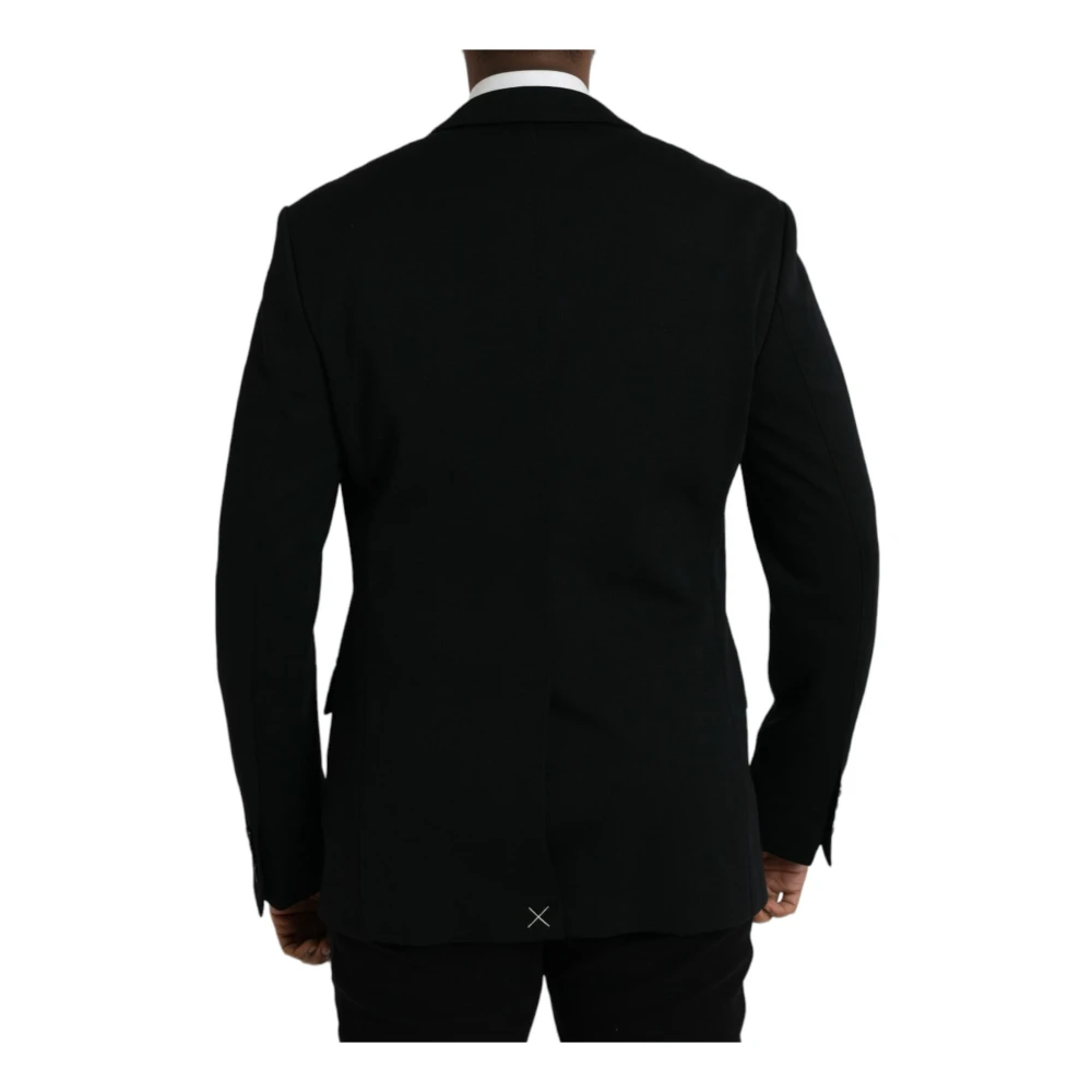 Dolce & Gabbana Zwarte Wol Slim Fit Blazer Black Heren