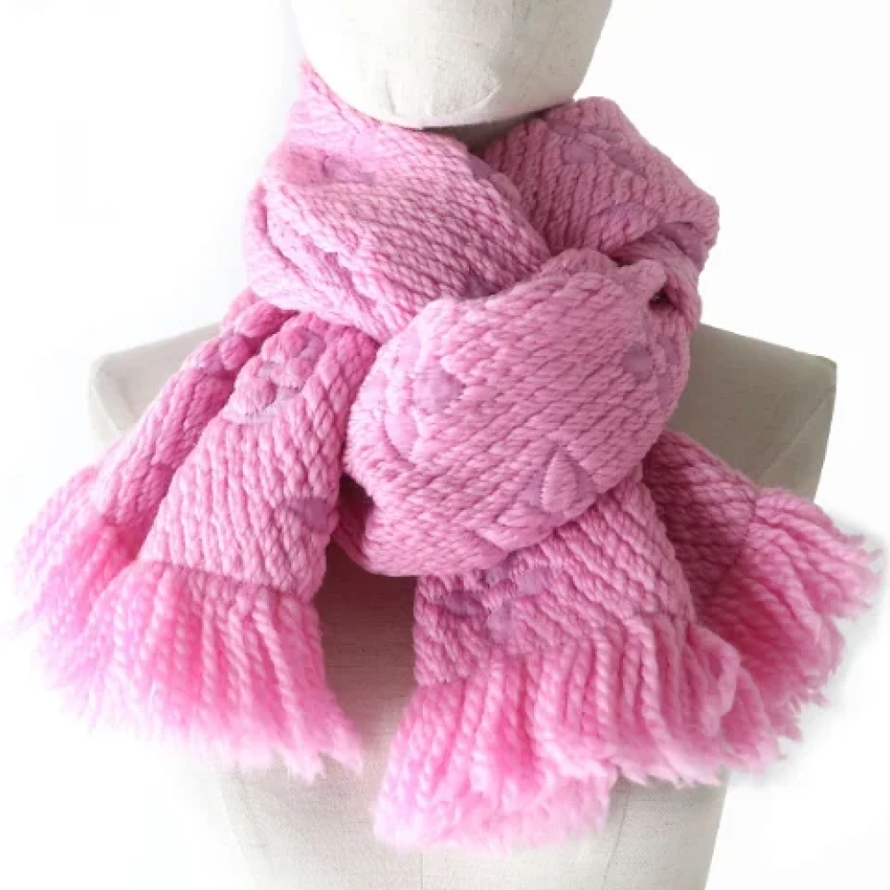Louis Vuitton Vintage Pre-owned Wool scarves Pink Dames