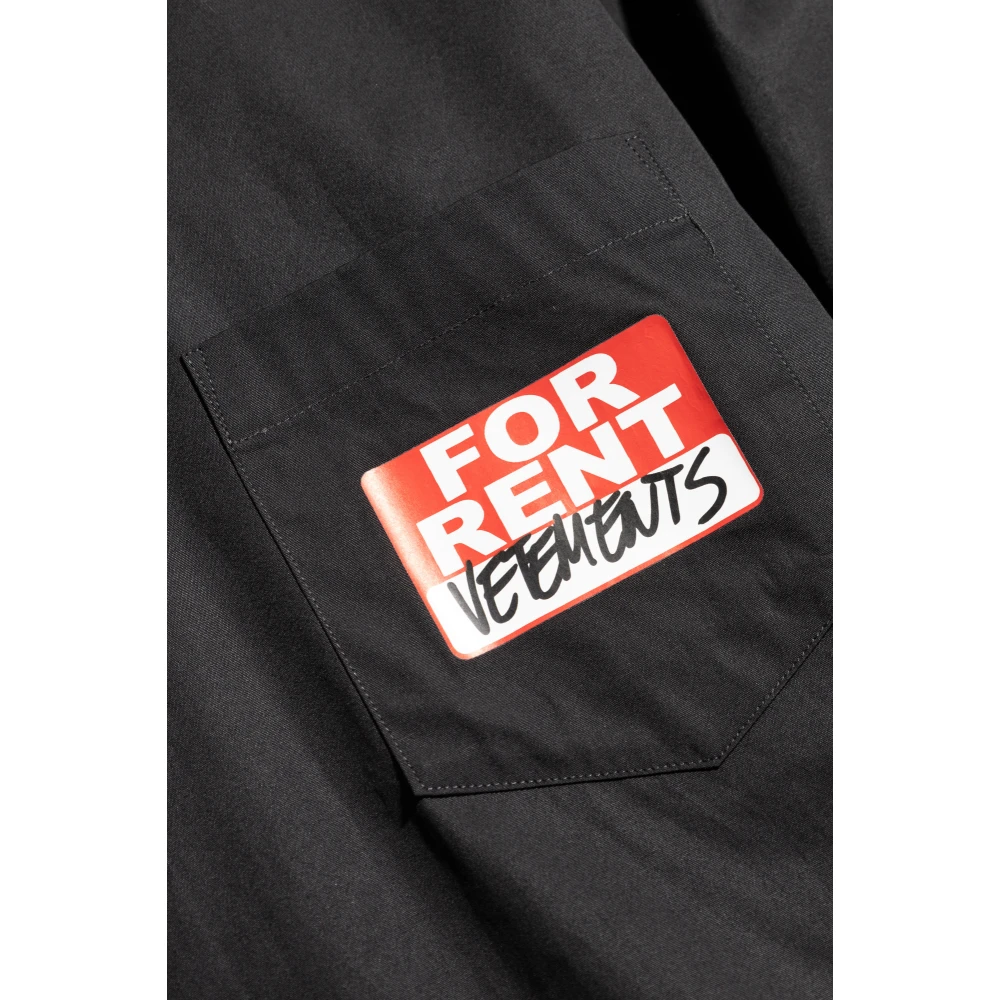 Vetements Shirt met logo Black Heren