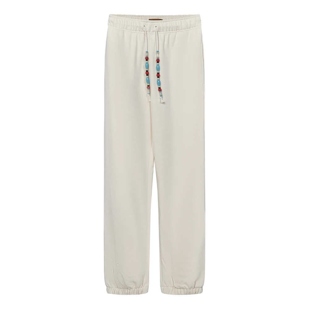 Alanui Witte katoenen sweatpants met kraaldetails White Heren