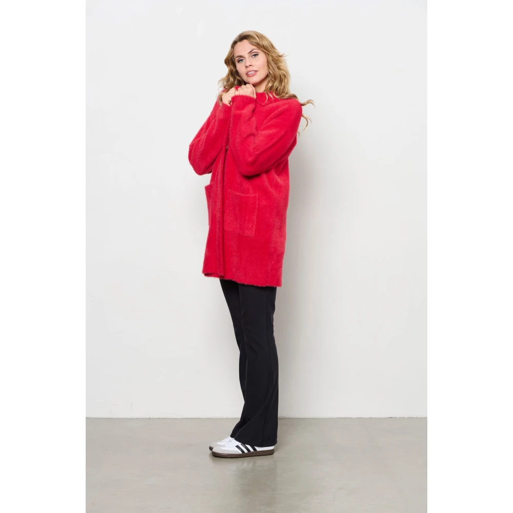 &Co Woman Zacht gebreide cardigan Red Dames
