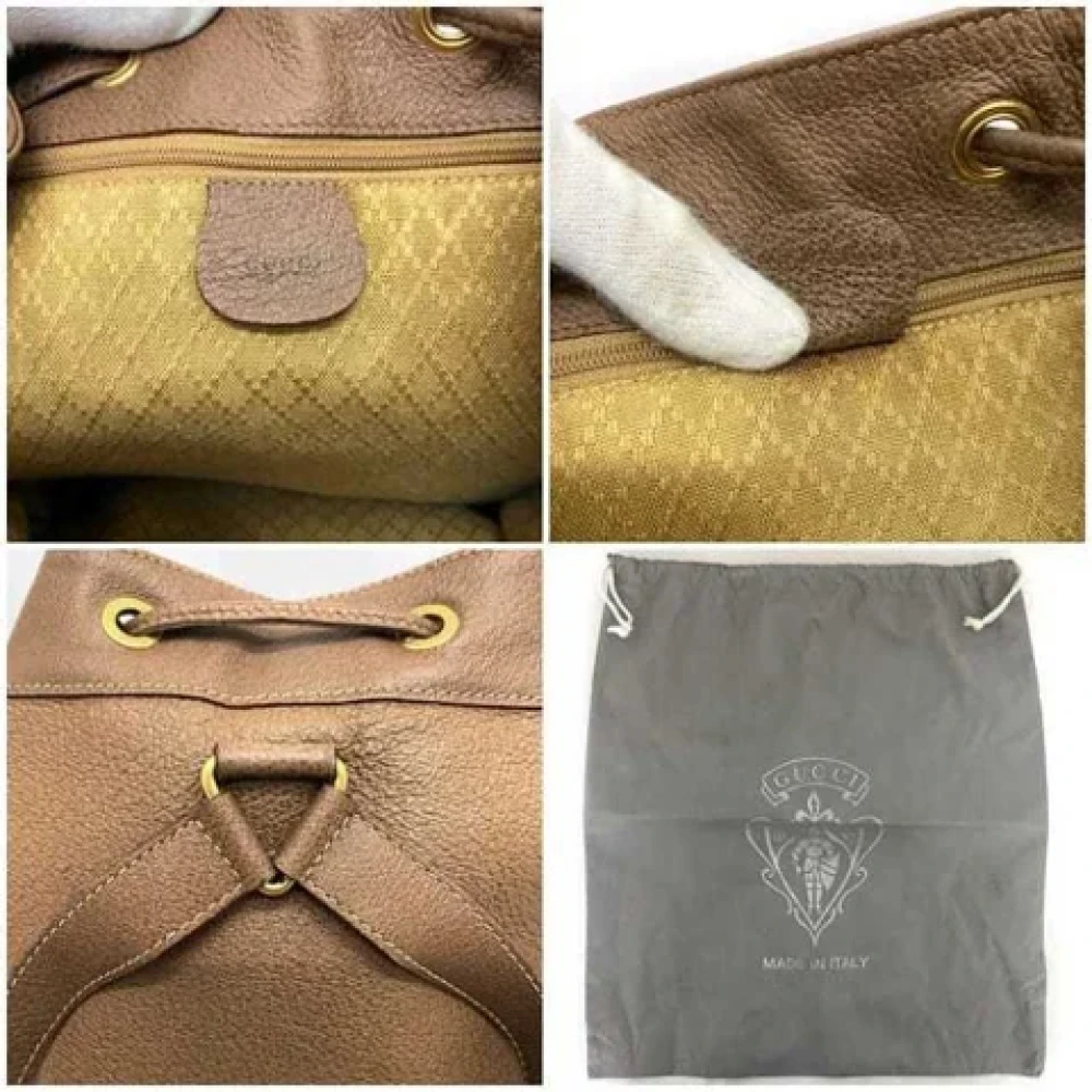 Gucci Vintage Pre-owned Suede backpacks Brown Dames