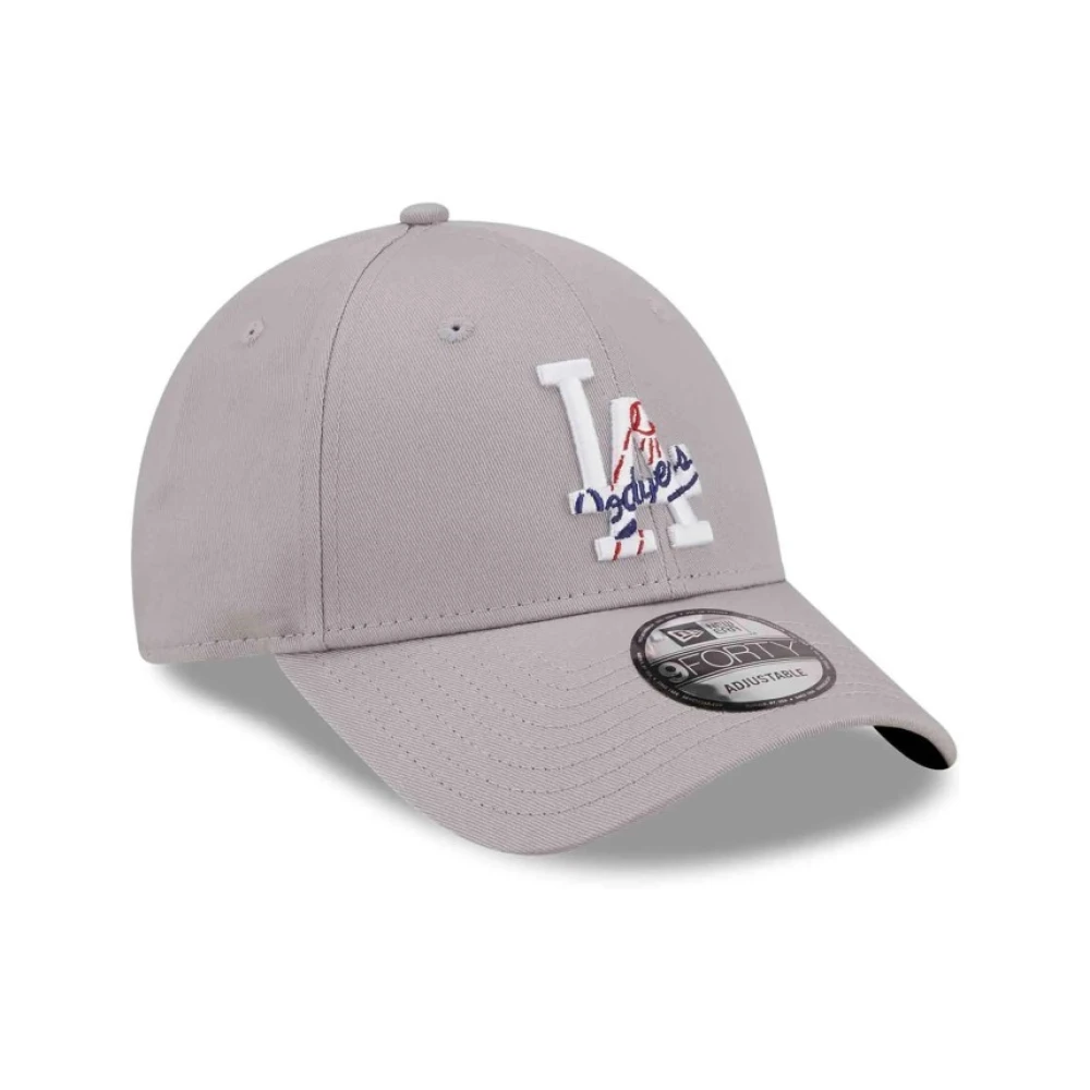 new era Dodgers Team Logo Pet Grijs Gray Heren