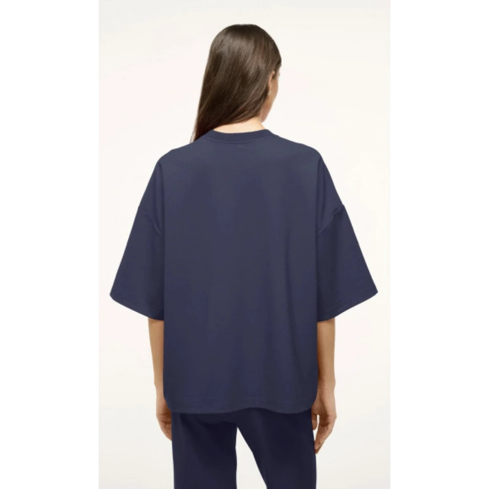 Staud Oversized Crewneck Ponte Capsule Top Blue Dames