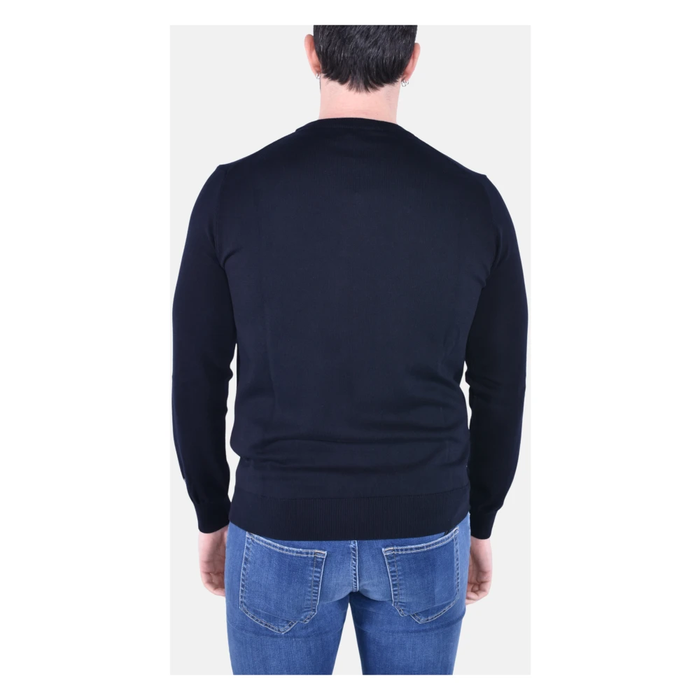 Woolrich Katoenen Crewneck Jersey Logo Sweater Blue Heren