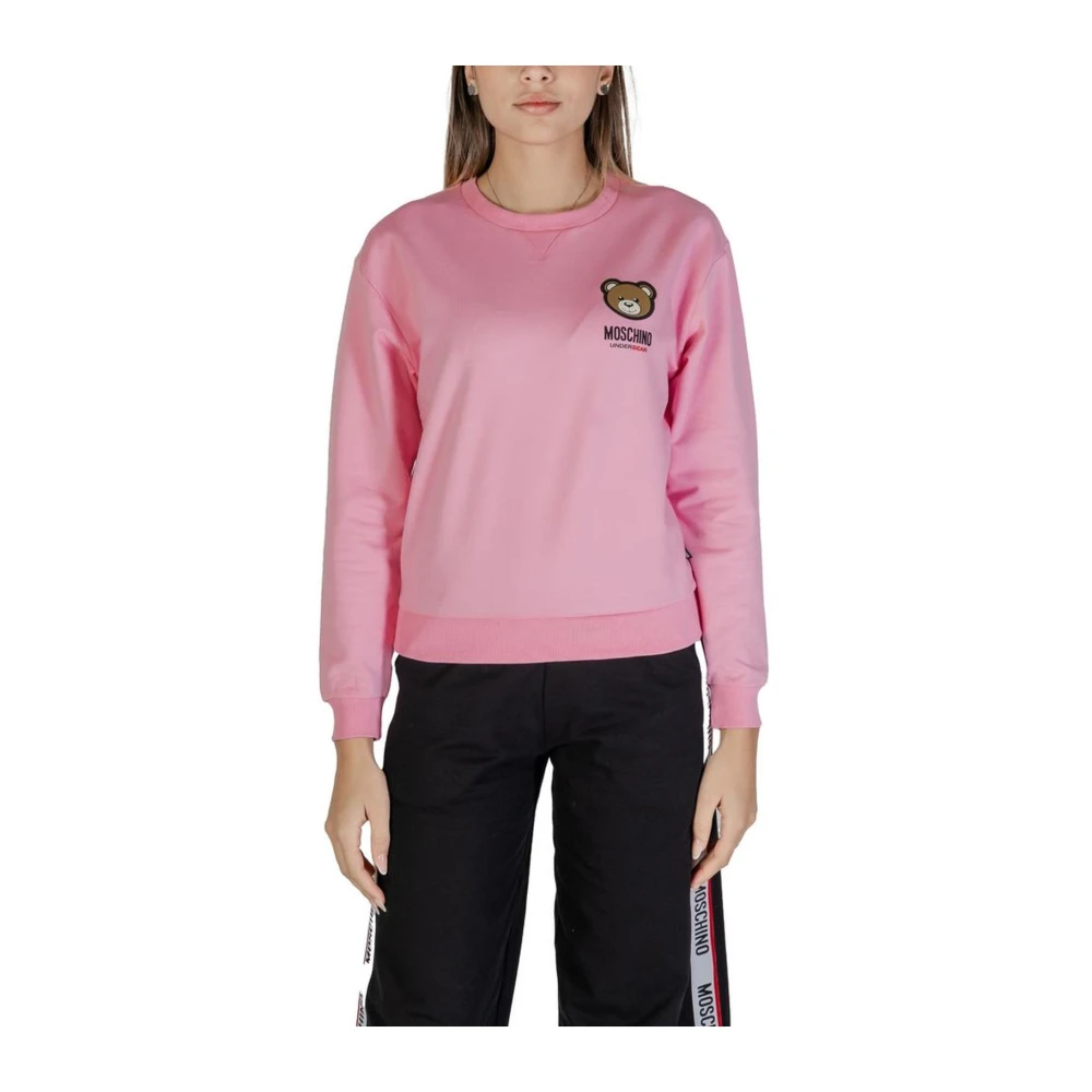 Moschino Herfst Winter Dames Hoodless Sweatshirt Pink Dames