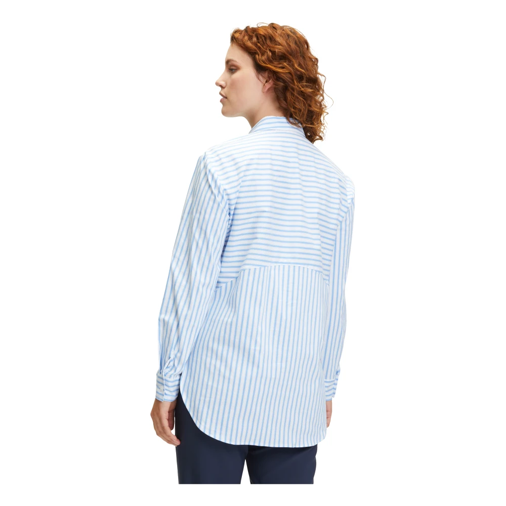 Betty & Co Gestreepte Lange Blouse Blue Dames