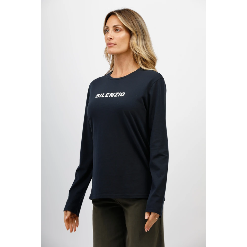 Aspesi Lange Mouw T-shirt Blue Dames