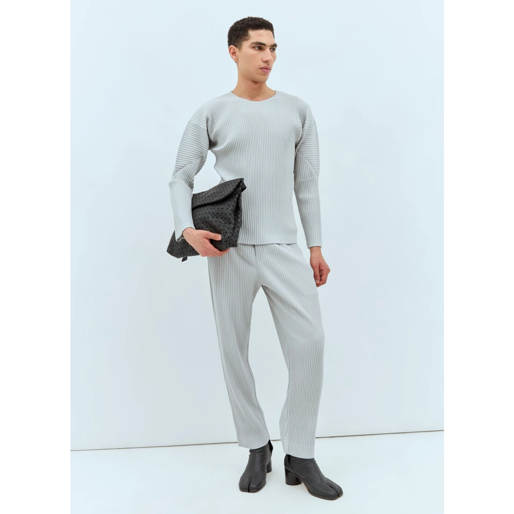 Issey Miyake Gekreukte Broek Gray Heren