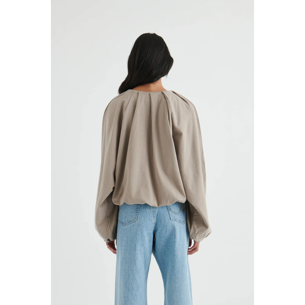 Axel Arigato Sade Gathered Pullover Gray Dames