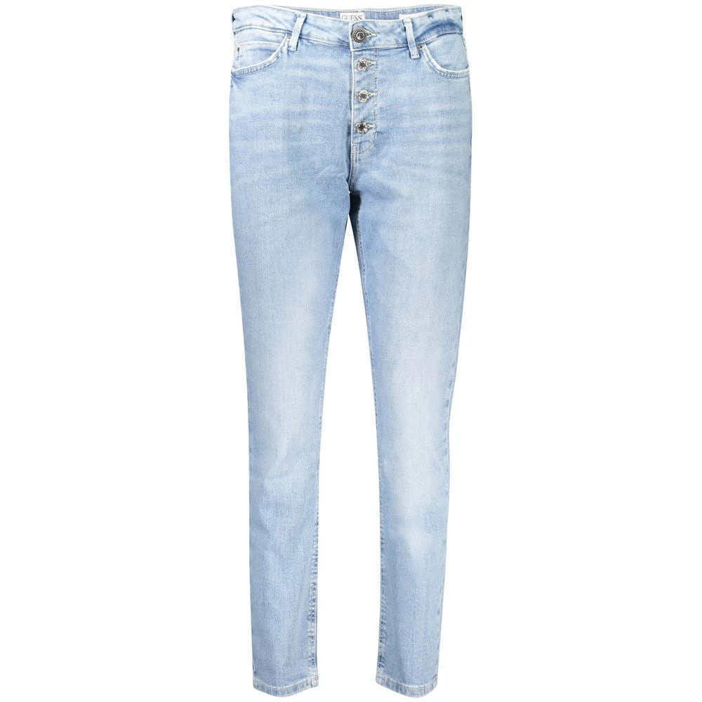 Guess Women's Blue Cotton Skinny High Jeans - Slim Fit Jeans - W30 L29 - Jeans