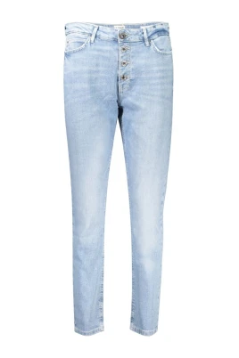 Blå Skinny High Jeans i Bomull