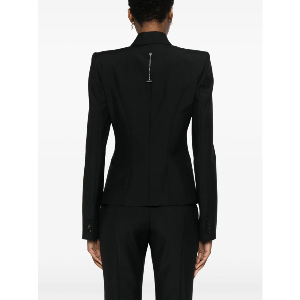alexander mcqueen Zwarte Sweater met Peak Revers Black Dames