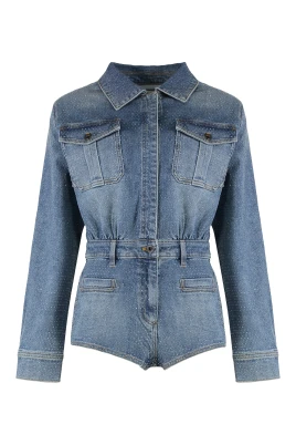 Rhinestone Denim Playsuit