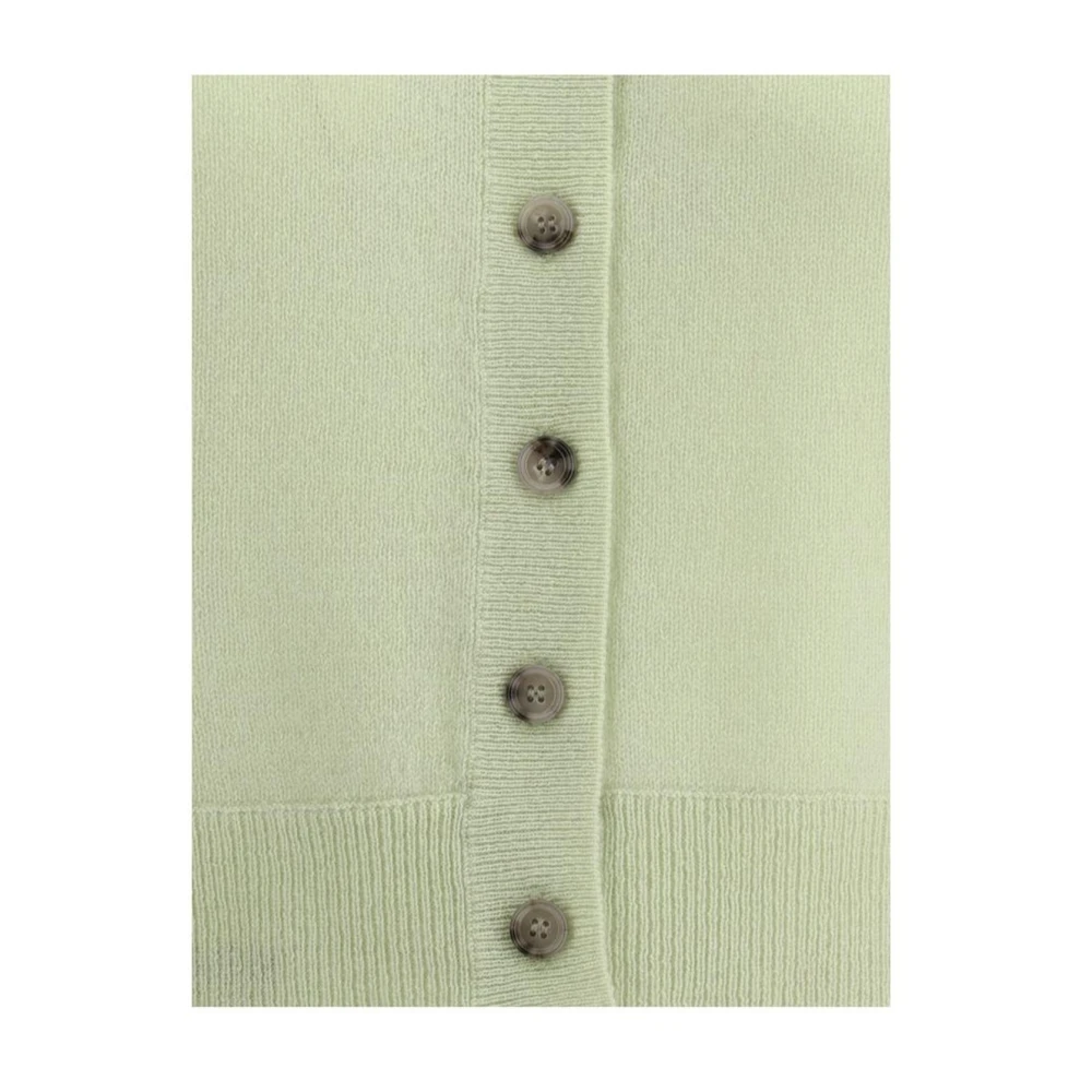 allude Kasjmier korte mouw vest met knoopsluiting Green Dames