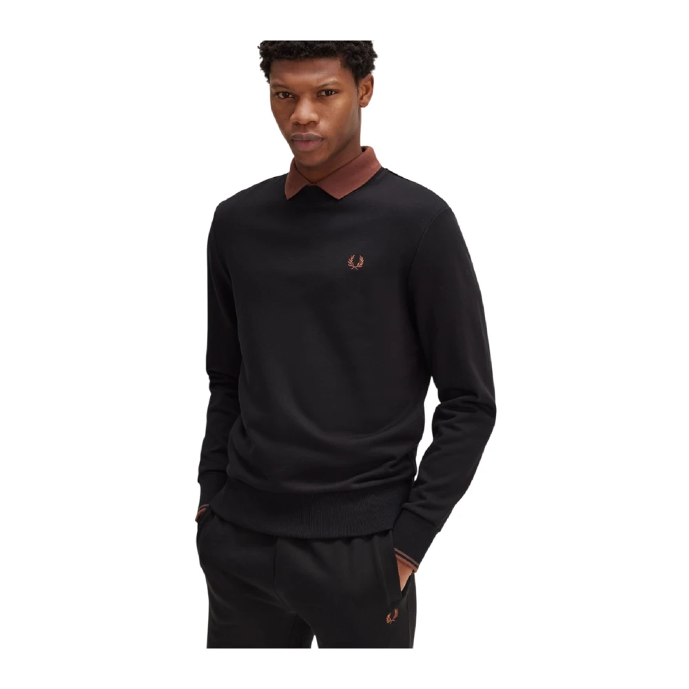 Fred Perry Zwarte Sweatshirt Klassieke Stijl Black Heren