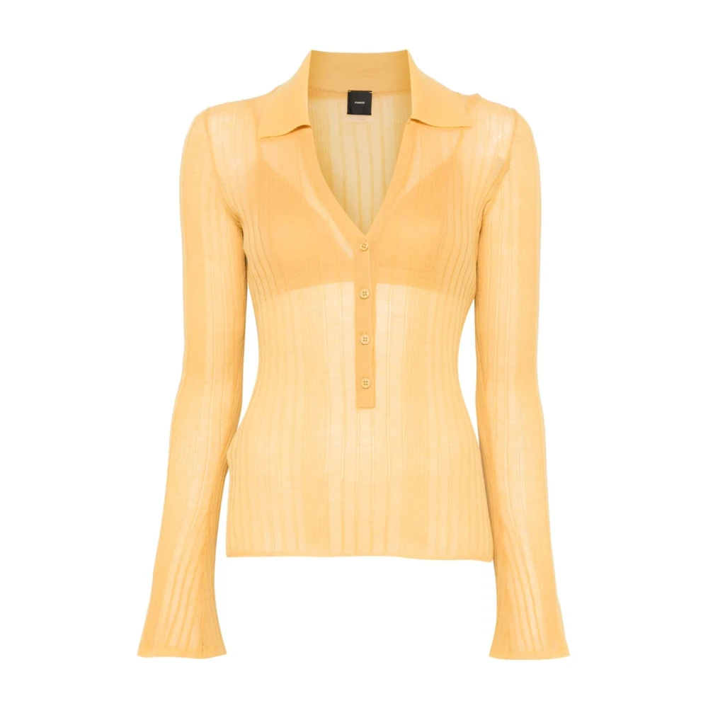 Pinko Gele T-shirt voor vrouwen Yellow Dames