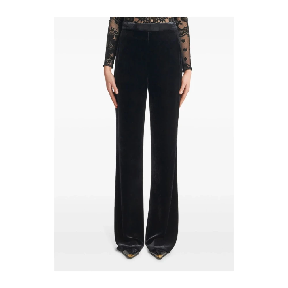 ETRO Zwarte Zijde Blend Stijlvolle Broek Black Dames