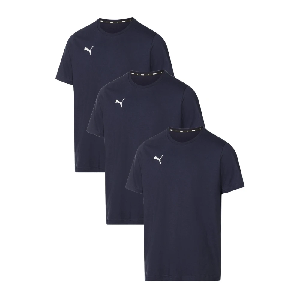Puma Logo Katoenen T-shirt Pak Blue Heren