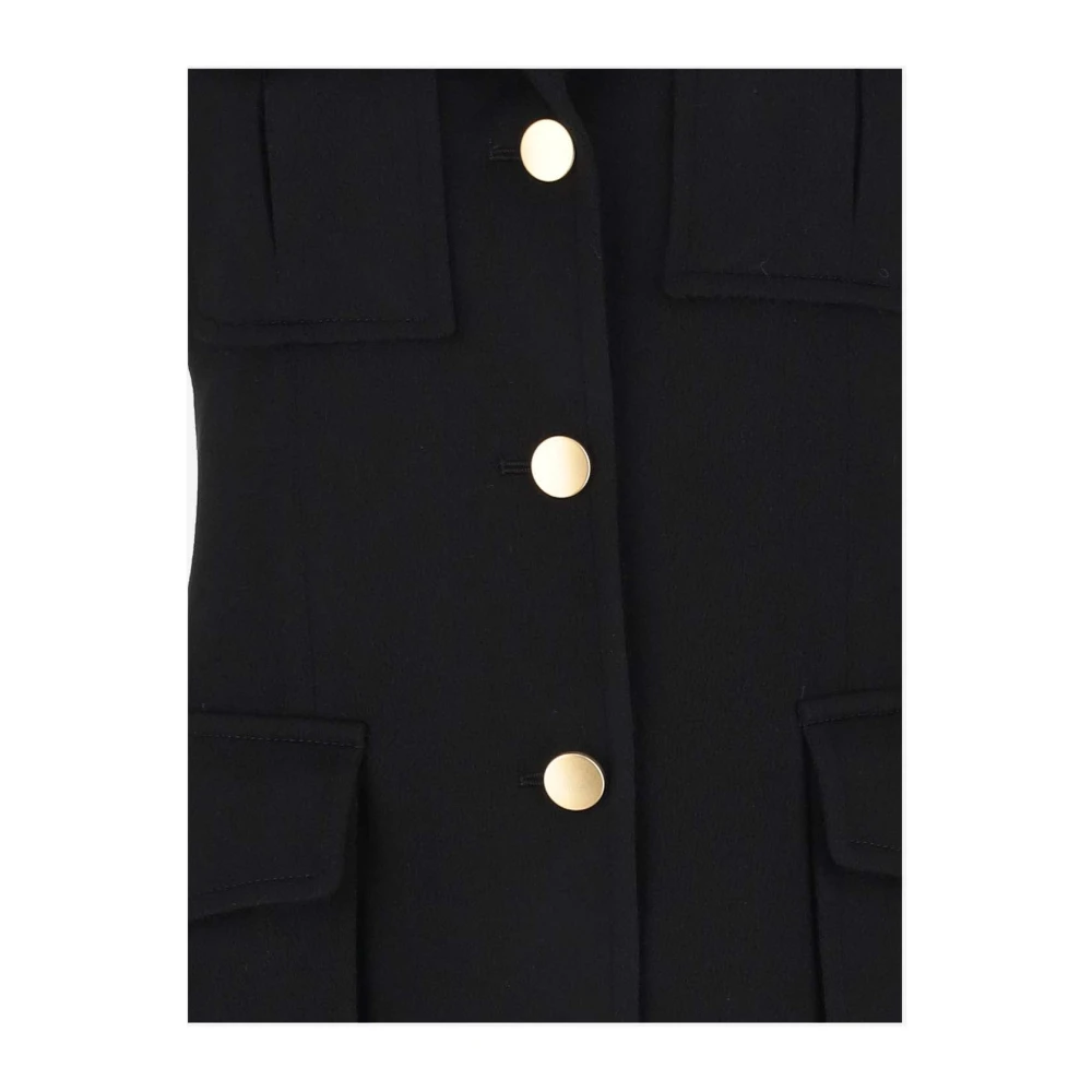 Tagliatore Kasjmierjas Revers Knoopsluiting Zakken Black Dames