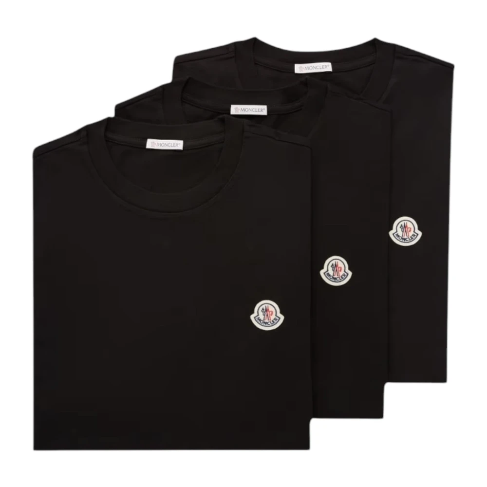 Moncler - Tops > T-Shirts - Black - Moncler - Modalova