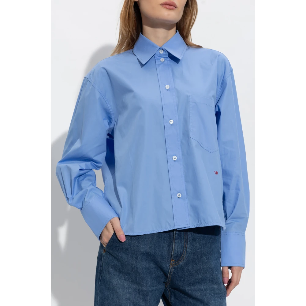 Victoria Beckham Shirt van biologisch katoen Blue Dames