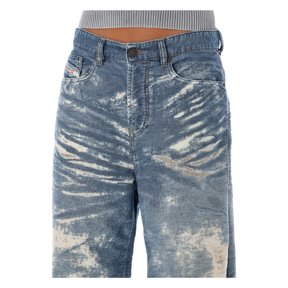 Diesel Vintage-geïnspireerde Blauwe Wide-leg Jeans Aw24 Blue Dames