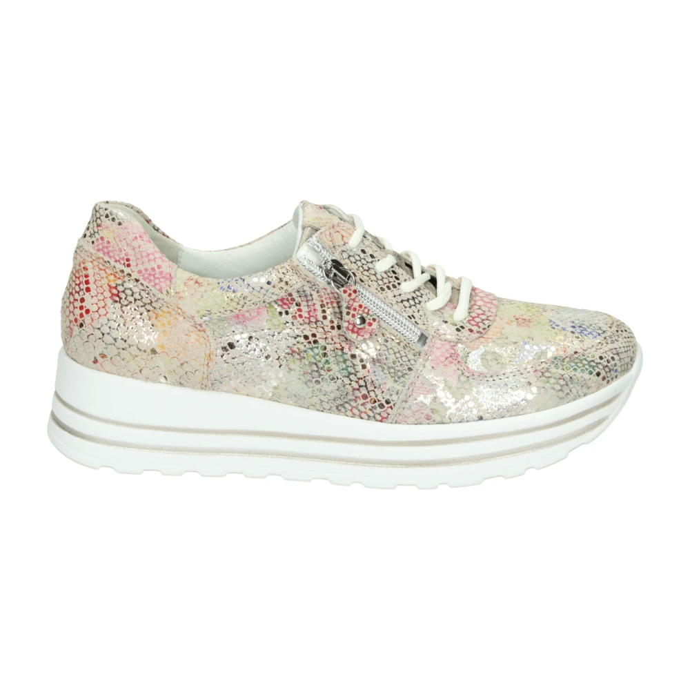 Waldläufer Suède Sportieve Lage Schoenen Dames Schoenen Veelkleurig Multicolor