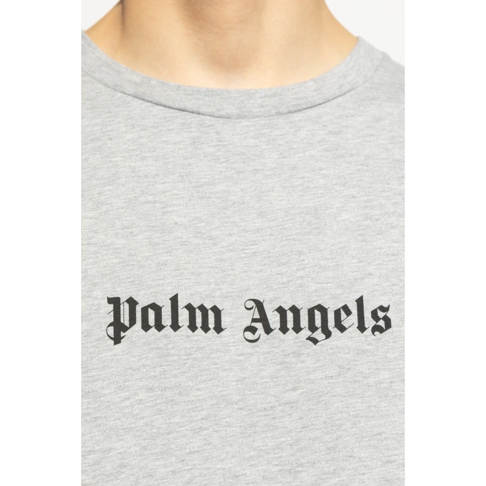 Palm Angels T-shirt met print Gray Heren