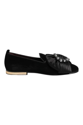 Svart Kristallband Loafer Skor