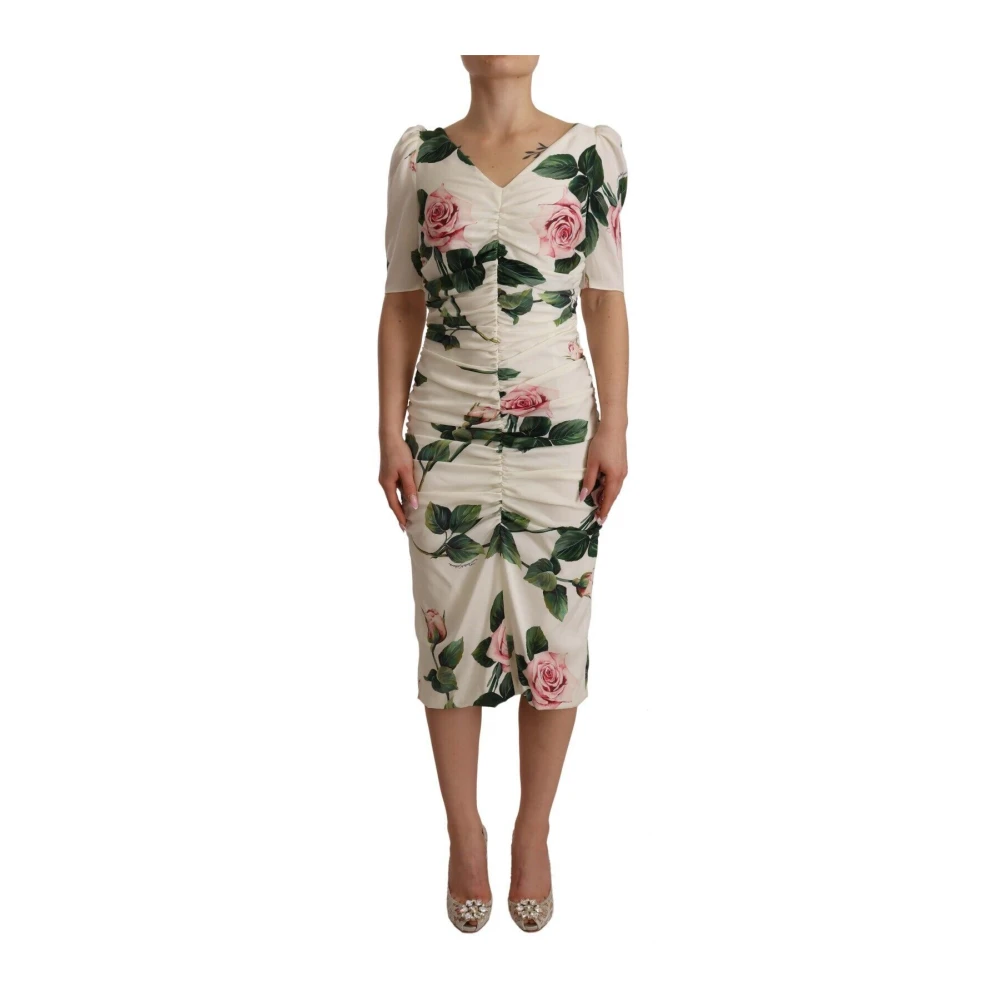 Dolce & Gabbana Women's White Floral Sheath Dress